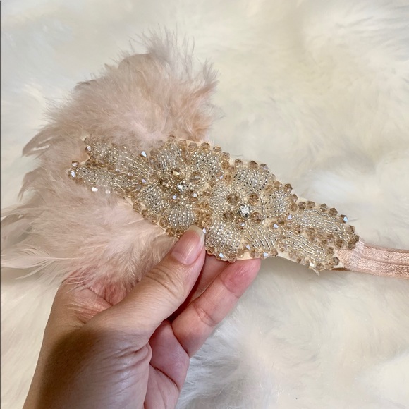 Feather Headband 1920’s Flapper Great Gasby Style - Picture 7 of 8